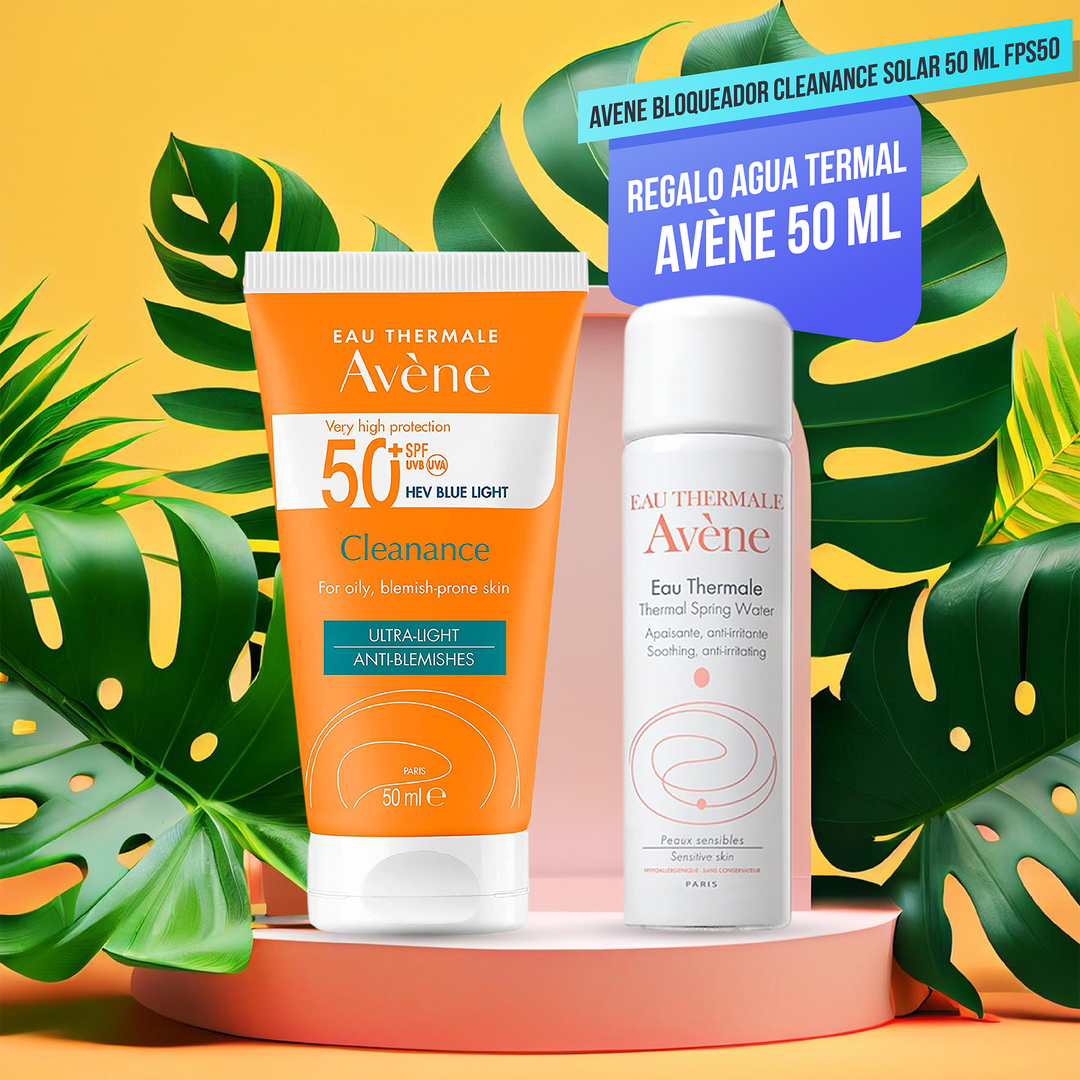 Avene Kit Bloqueador Cleanance Solar fp50 50 ml MAS Agua Termal 50 ml