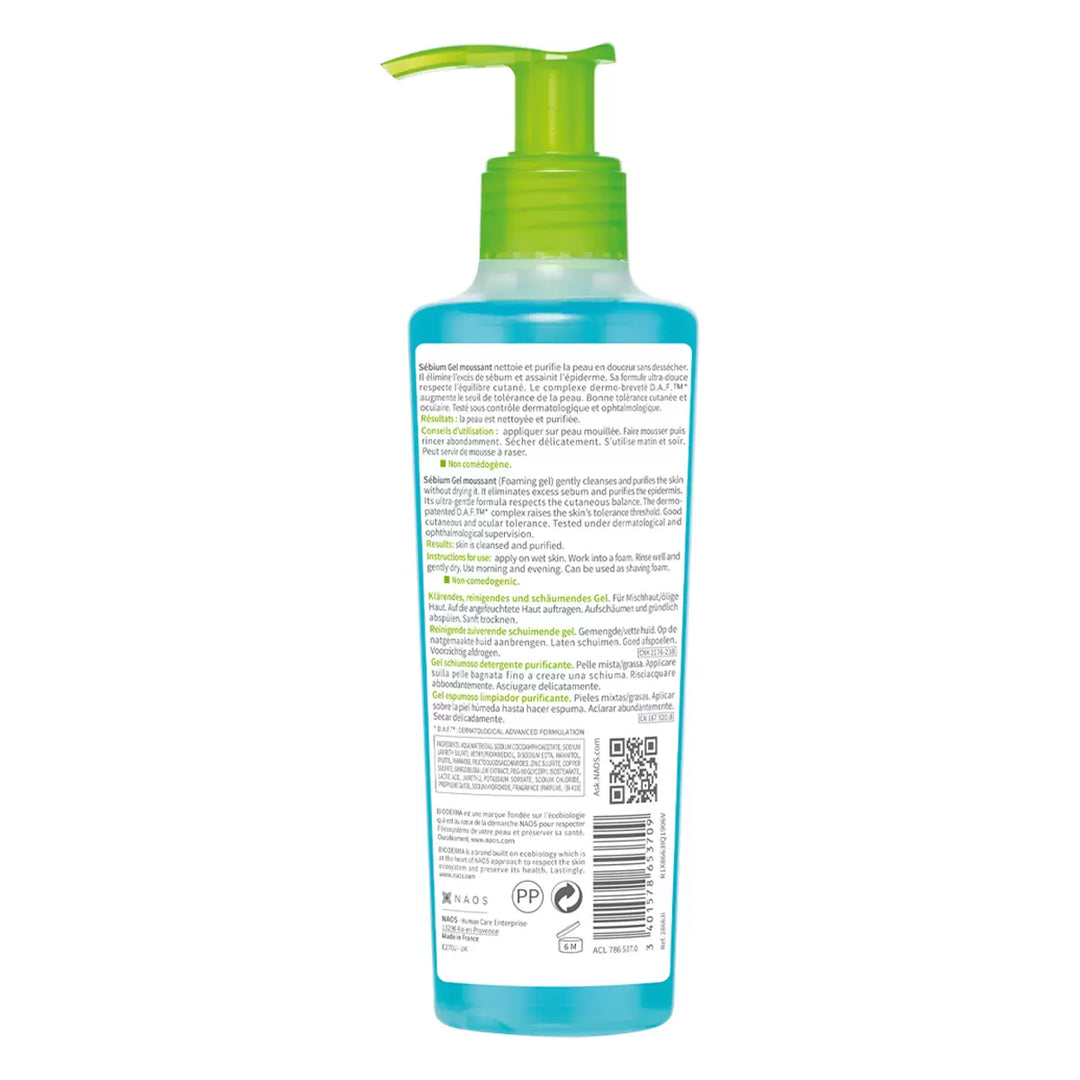 Bioderma sebium moussant gel 200 ml.