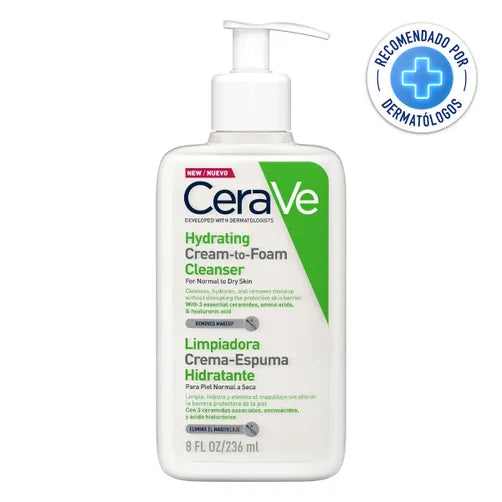 Cerave limpiadora crema-espuma hidratante 236ml