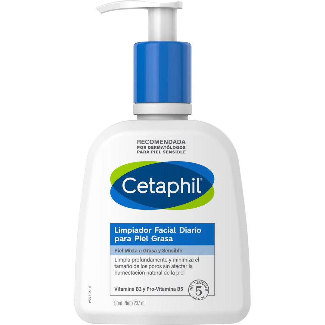 Cetaphil limpiador facial diario para piel grasa 237 ml.