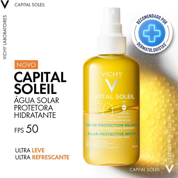VICHY / CAPITAL SOLEIL AGUA SOLAR HIDRATANTE FPS 50 200 ML