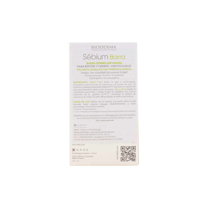 Bioderma sebium pain barra dermo-limp 100 gr.