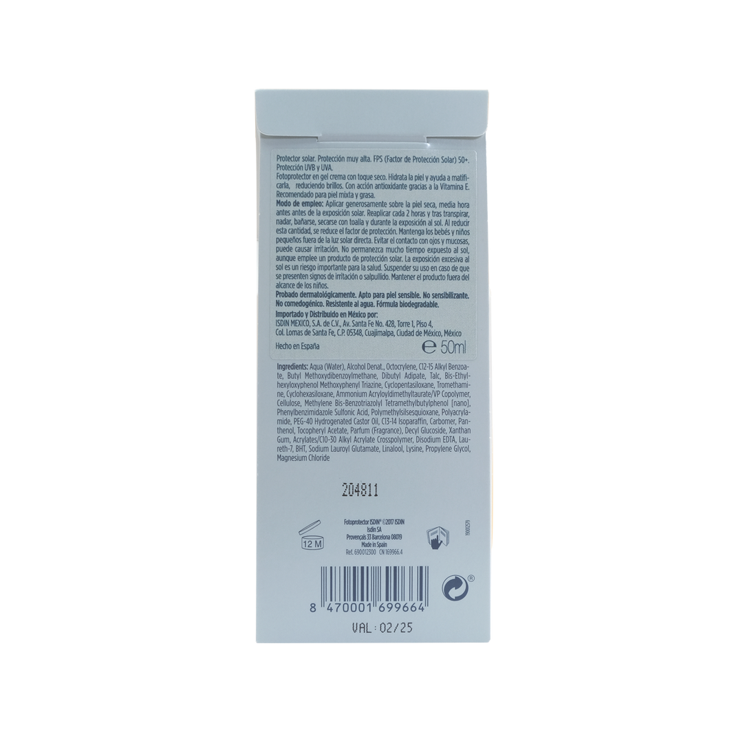Isdin fotoprotector dry touch gel cream  spf 50+ 50 ml