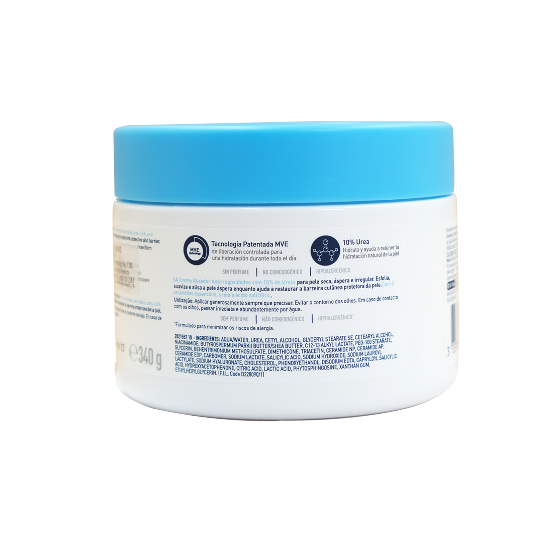 Cerave sa crema alisadora anti-rugosidades 10% urea 340g.