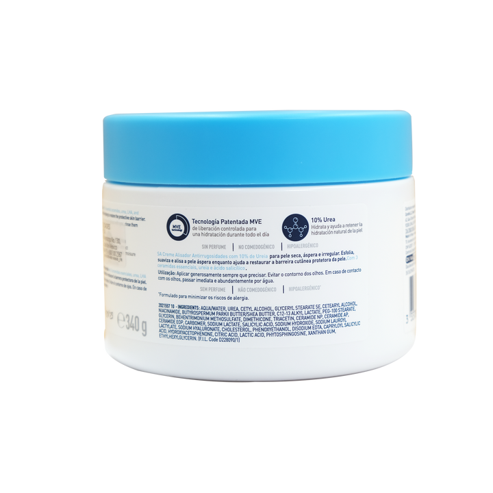 Cerave sa crema alisadora anti-rugosidades 10% urea 340g.