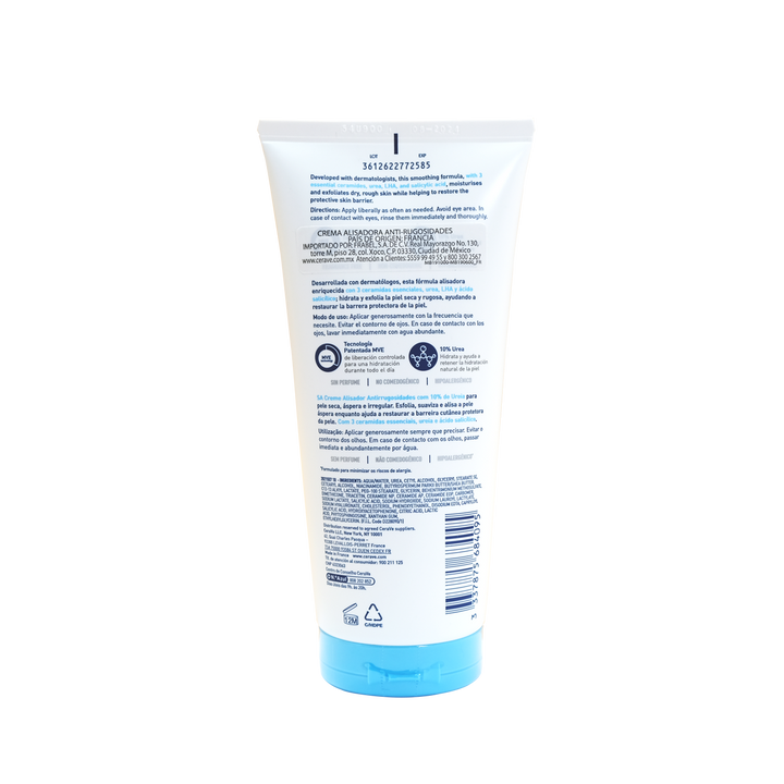 Cerave sa crema alisadora anti-rugosidades 10% urea 170g.
