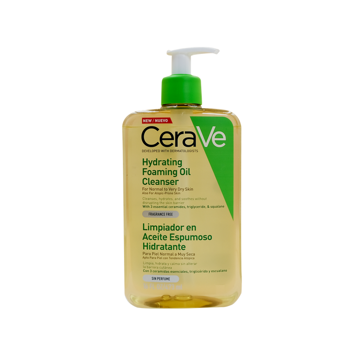Cerave limpiador en aceite espumoso hidratante 473ml .
