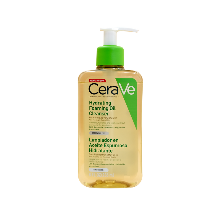 Cerave limpiador en aceite espumoso hidratante 236 ml .