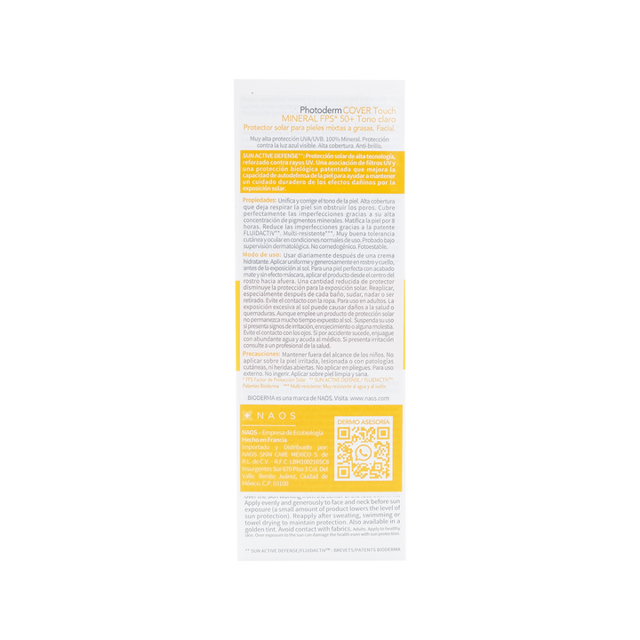 Bioderma photoderm cover touch fps50+ 40g claro