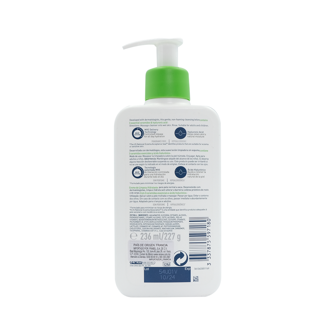 Cerave limpiadora hidratante  crema 236ml.