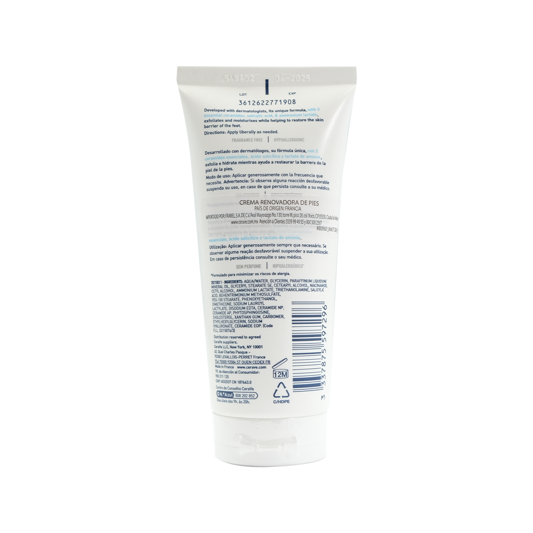 Cerave crema renovadora pies 88ml.